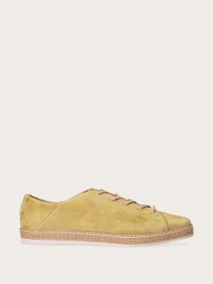 Zielone zamszowe espadryle