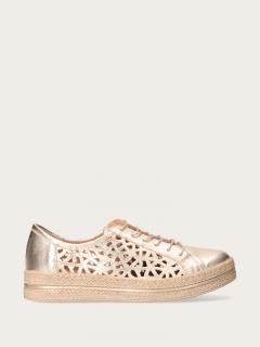 Złote matrycowane espadryle