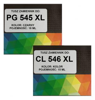 Zgodny komplet tuszy do  Canon PG-545 XL czarny + CL-546 XL kolor (PG545 XL + CL546 XL)