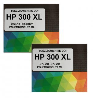 Zgodny komplet tuszy HP 300XL DeskJet F2500 D5560 F4292 D2660 CC641EE + CC644EE