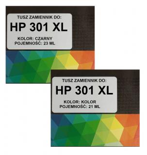 Zgodny komplet tuszy HP 301XL DeskJet 1050 2050 3000 3050 CH564EE + CH563EE
