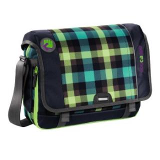 Młodzieżowa torba na ramię, szkolna, COOCAZOO HANGDANG - Checky Sharp Green