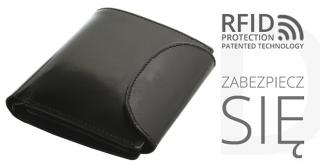 Portfel damski skórzany z zabezpieczeniem skanowania kart  RFID PROTECTION PD-357 Czarny