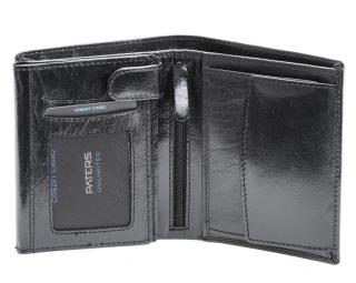 Portfel skórzany męski, kolekcja firmy Paters Design PM-358 Czarny
