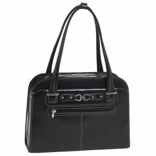 Skórzana torba damska biznesowa z miejscem na laptop Oak Grove Black McKlein