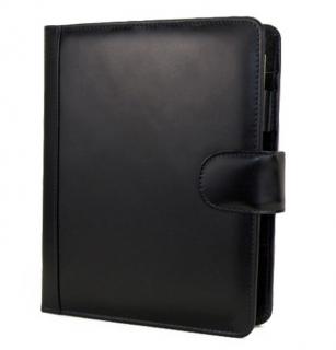 SKÓRZANY ORGANIZER, format A5, planer, notatnik, 0704 Czarny