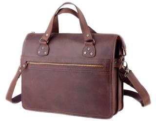Teczka skórzana BarellyBags-aktówka Kalifornia, Ciemny Camel Duża XXL