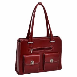 Torba damska biznesowa z miejscem na laptop Verona Czerwona McKlein