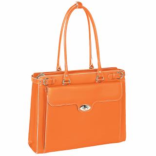 Torba damska biznesowa z miejscem na laptop WINNETKA Orange McKlein