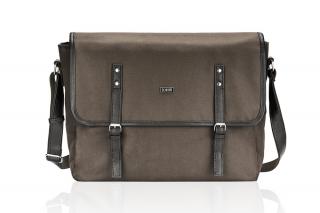 Torba miejska typu messenger, listonoszka, SOLIER S17, brązowa