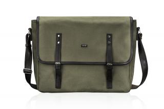 Torba miejska typu messenger, listonoszka, SOLIER S17, zielona