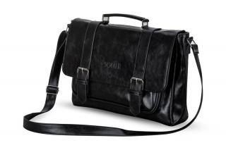 Torba miejska typu messenger, listonoszka, SOLIER S25, czarna