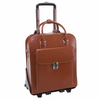 Torba podróżna damska z miejscem na laptop  z odpinanym wózkiem,  La Grange Brązowy, McKlein