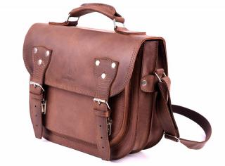 Torba skórzana BarellyBags Vintage Casablanca, torebka listonoszka, Brąz Barka