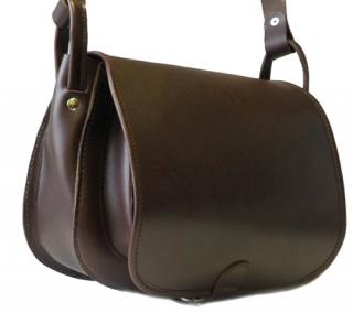 Torebka listonoszka mała, myśliwska, skóra juchtowa 0403 Brown