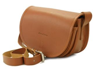 Torebka skórzana, listonoszka, myśliwska 0197 Koniak