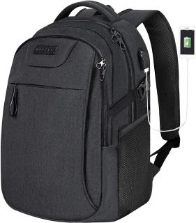Wodoodporny biznesowy plecak na laptopa 15,6" z wbudowanym portem USB  firmy KROSER, ciemnoszary