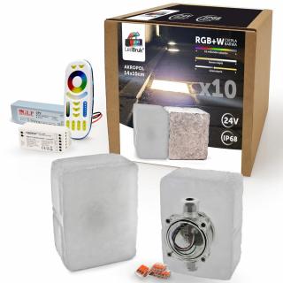 10x LedBruk Akropol RGBW BC + sterownik + zasilacz