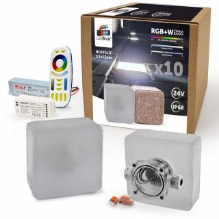 10x LedBruk Nostalit 12x12 RGBW BZ + sterow+zasil.