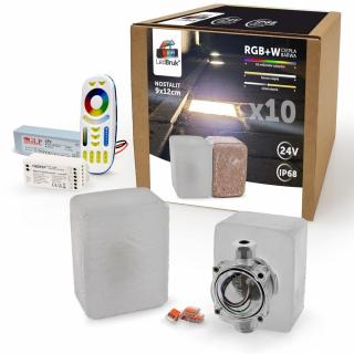 10x LedBruk Nostalit 9x12 RGBW BC + sterow +zasil.