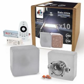 10x LedBruk Nostalit KN1212 Biała Zimna 12X12X6cm
