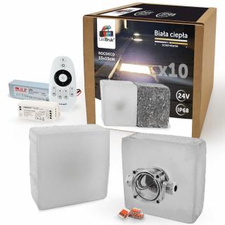 10x LedBruk Rocdeco 15x15 cm Biała ciepła