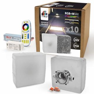 10x LedBruk Rocdeco 15x15 RGBW BC zasilacz+sterow.
