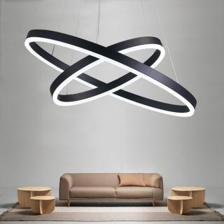 Czarna Lampa Ring LED 60x40cm 70W L120