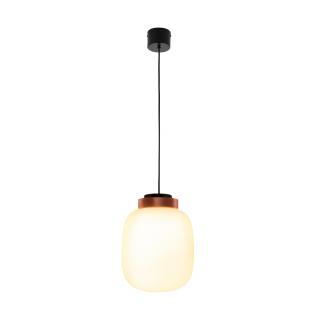 Lampa wisząca BOOM LED biało miedziana 25 cm