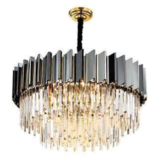 Luksusowy czarny żyrandol kryształowy 80cm - K501