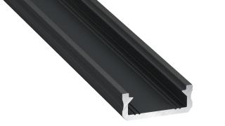 PROFIL ALUMINIOWY CZARNY TYP D 1m + KLOSZ MLECZNY