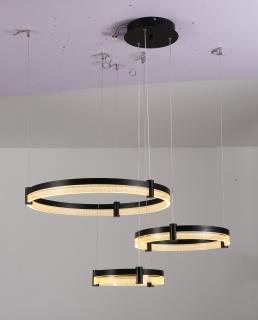 Wisząca lampa sufitowa ring czarna 80cm 127Watt L150