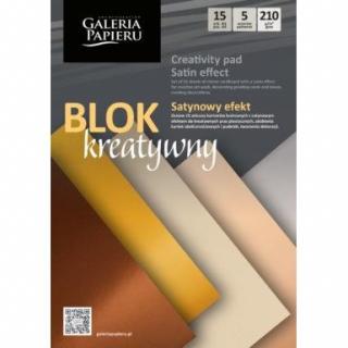 Blok kreatywny A4 GALERIA PAPIERU 210g Satynowy efekt 15 arkuszy