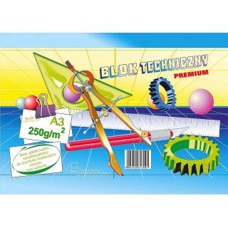 Blok techniczny A3 PROTOS 250g biały