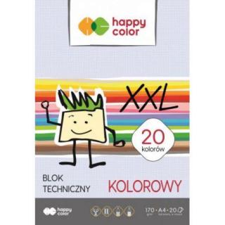 Blok techniczny A4 HAPPY COLOR 20k kolorowy 170g