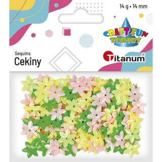 Cekiny dekoracyjne 14mm TITANUM 14g kwiaty mix kolor