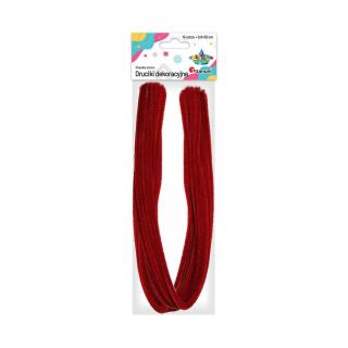 Druciki kreatywne wyciory 50cm TITANUM 15 szt. czerwone