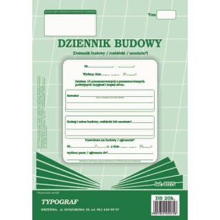 Druk Dziennik Budowy A4 TYPOGRAF 20k