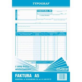 Druk faktura A5 TYPOGRAF brutto