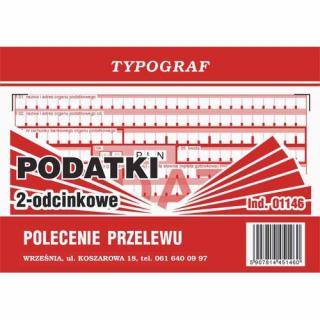 Druk polecenie przelewu A6 TYPOGRAF 2-odcinkowe podatki