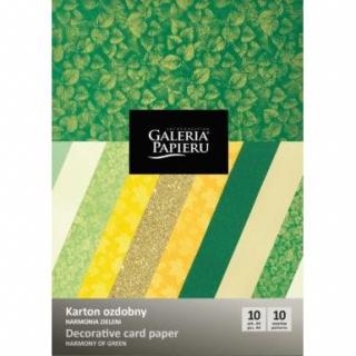 Karton ozdobny A4 210-250g GALERIA PAPIERU Harmonia zieleni 10 szt.
