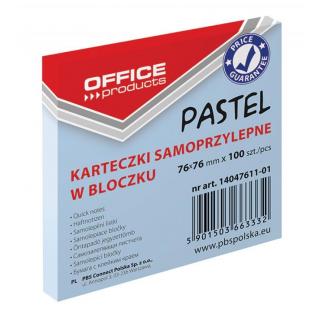 Notes samoprzylepny 76x76 OFFICE PRODUCTS 100k pastel niebieski