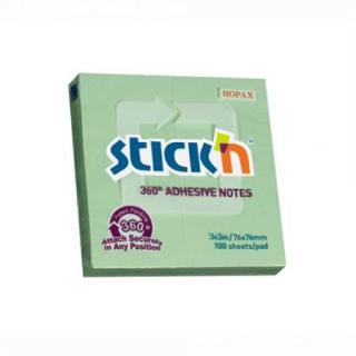 Notes samoprzylepny 76x76 STICKN 100k zielony