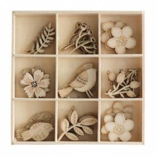 Ozdoby drewniane GALERIA PAPIERU 45szt. ogród
