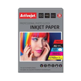 Papier Fotograficzny ACTIVEJET A6 260g błysk 100szt