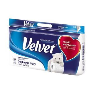 Papier toaletowy 3w VELVET delikatny biały 8szt