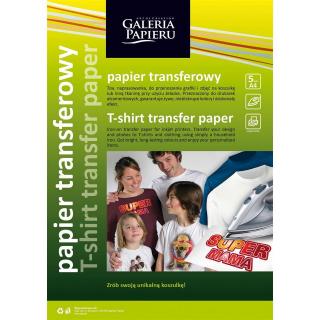 Papier transferujący A4 GALERIA PAPIERU do jasnych tkanin 5szt.