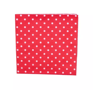 Serwetka 33x33 3w PAW 20 szt. czerwone kropki