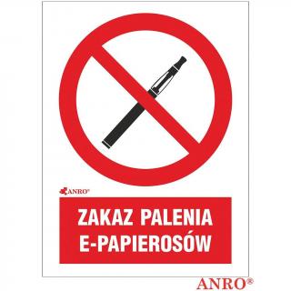 Tabliczka informacyjna 150x200 "Zakaz Palenia E-papierowów"