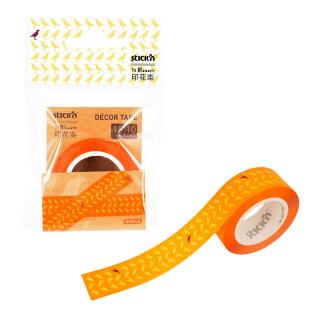 Taśma dekoracyjna 10m/16mm STICK'N pomarańczowa